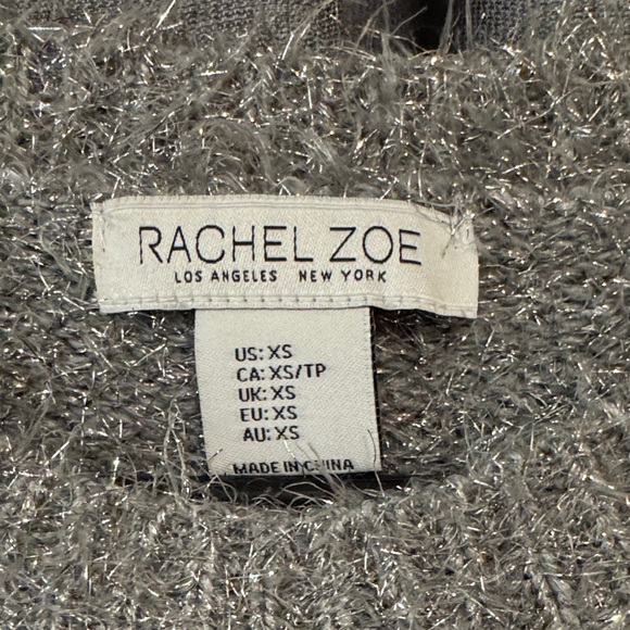 Rachel Zoe Shimmering Silver Crew Neck Sweater - Picture 2 of 3